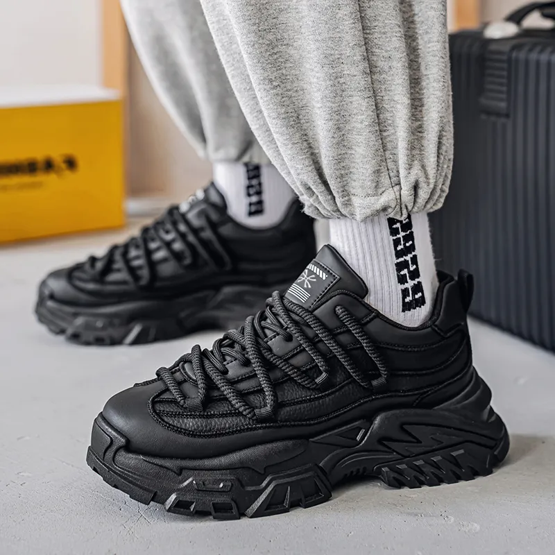 YUZHAOLIN Anti-Slip And Wear-Resistant Height Increasing Low-Top Chunky Sneakers Men's-9