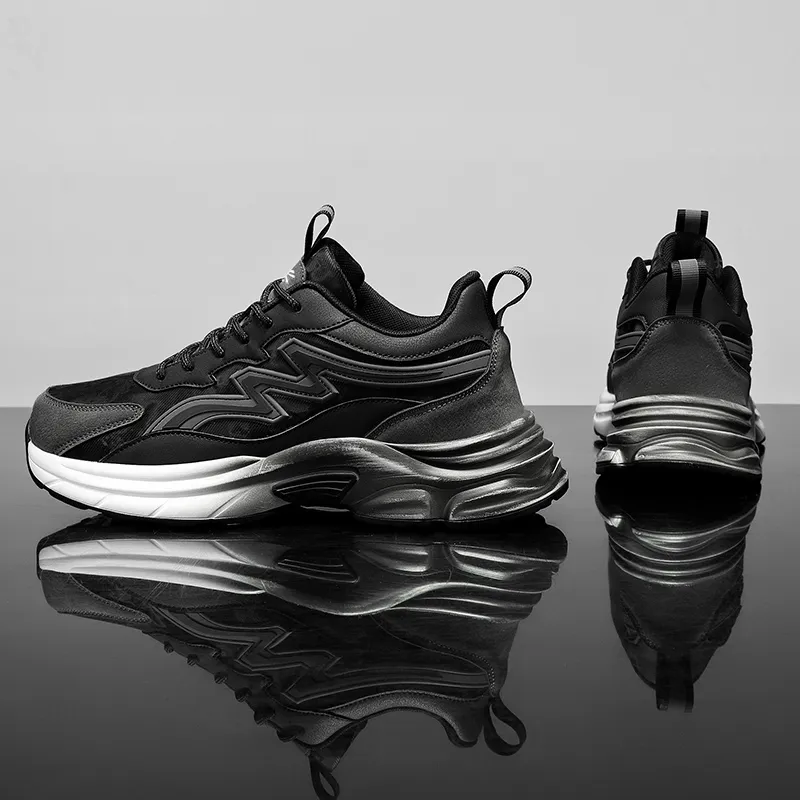 YUZHAOLIN Anti Slip Wear Resistant Low Top Chunky Sneakers Men's-2