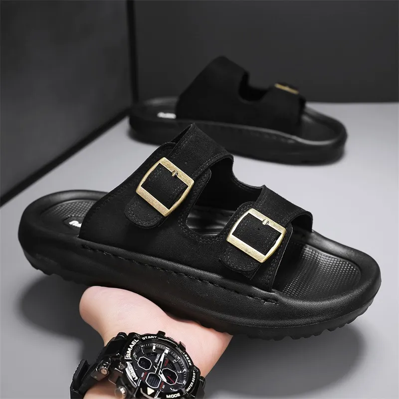 YUZHAOLIN Quiet Slip Resistant Odor Resistant Abrasion Resistant Slide Slippers Men's-1