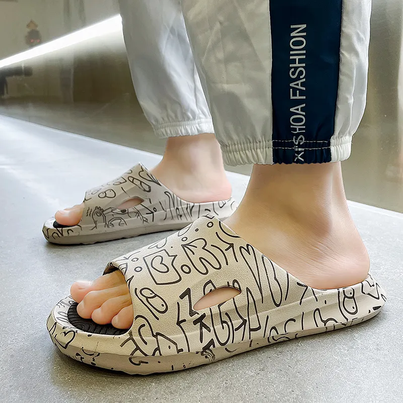 YUZHAOLIN EVA Rubber Sole Odor Resistant, Abrasion Resistant Slide Slippers Men's-14