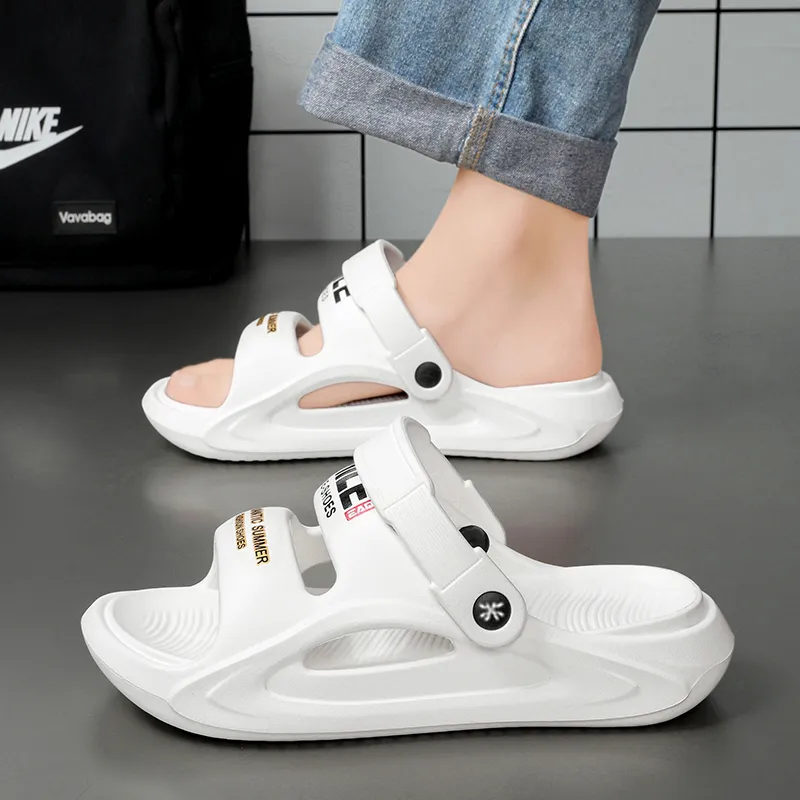 YUZHAOLIN Beach Sandals Unisex White/Black/Khaki-4