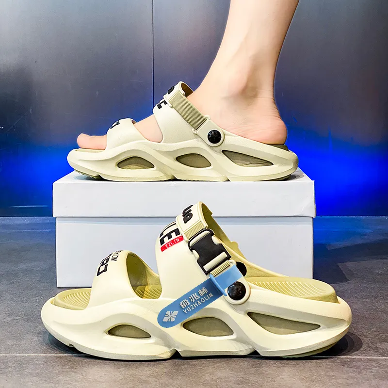 YUZHAOLIN EVA Cut Out Massage Slip Resistant Abrasion Resistant Quiet Slide Slippers Unisex-75