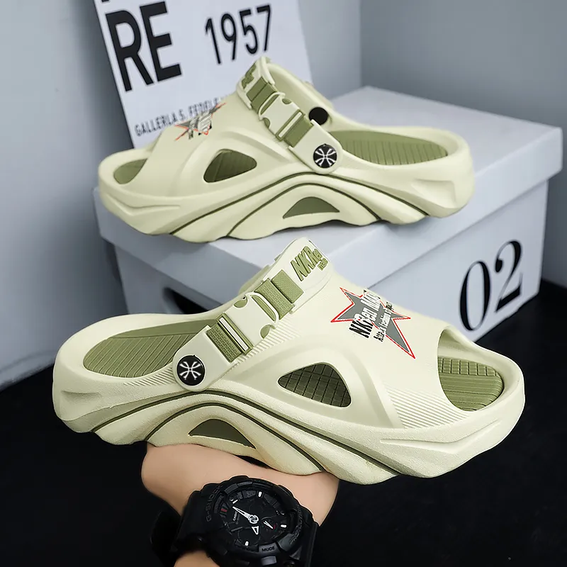 YUZHAOLIN Beach Sandals Men Black Gray White Blue-11