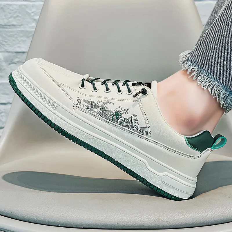 YUZHAOLIN Anti-Slip And Wear-Resistant Height Increasing Low-Top Skateboard Shoes Men's-5