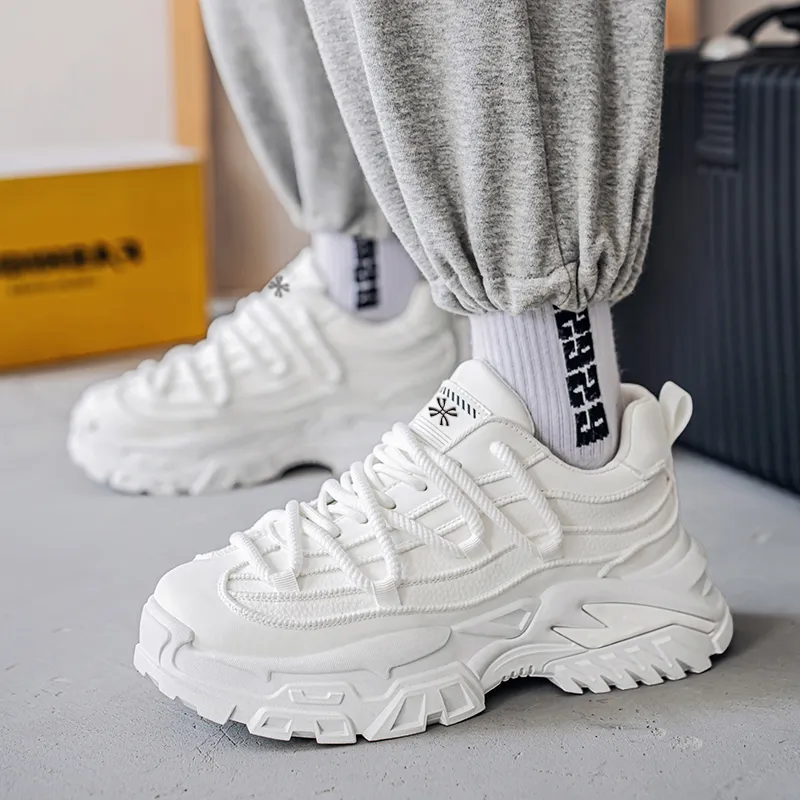YUZHAOLIN Anti-Slip And Wear-Resistant Height Increasing Low-Top Chunky Sneakers Men's-4