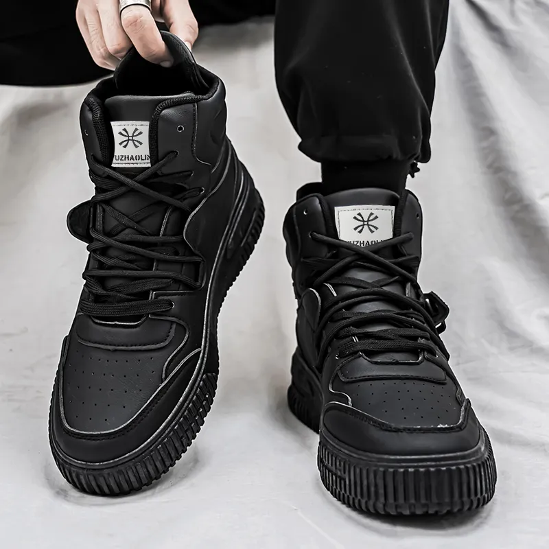 YUZHAOLIN Height Increasing Wear-Resistant Slip-Resistant High-Top Skateboard Shoes Unisex-11