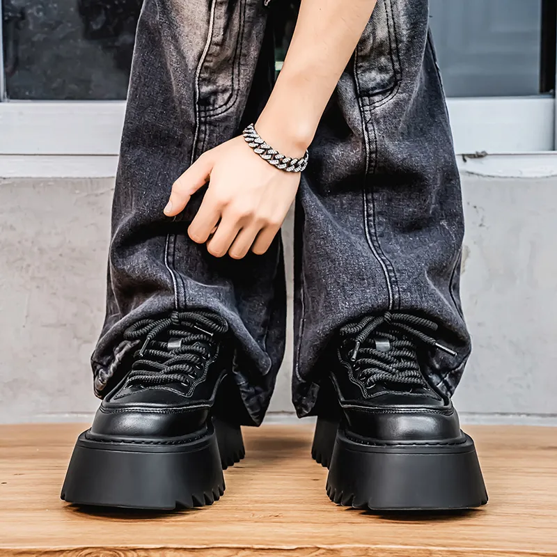 YUZHAOLIN Anti-Slip And Wear-Resistant Height Increasing Low-Top Skateboard Shoes Men's-11