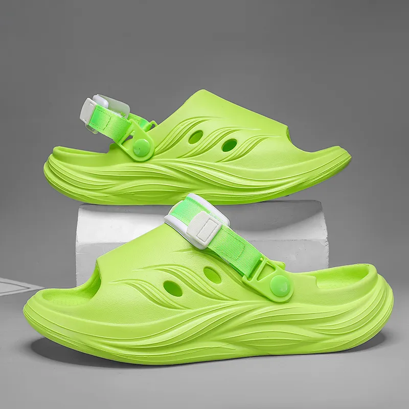 YUZHAOLIN Beach Sandals Unisex Black/Neon Green/Khaki-8