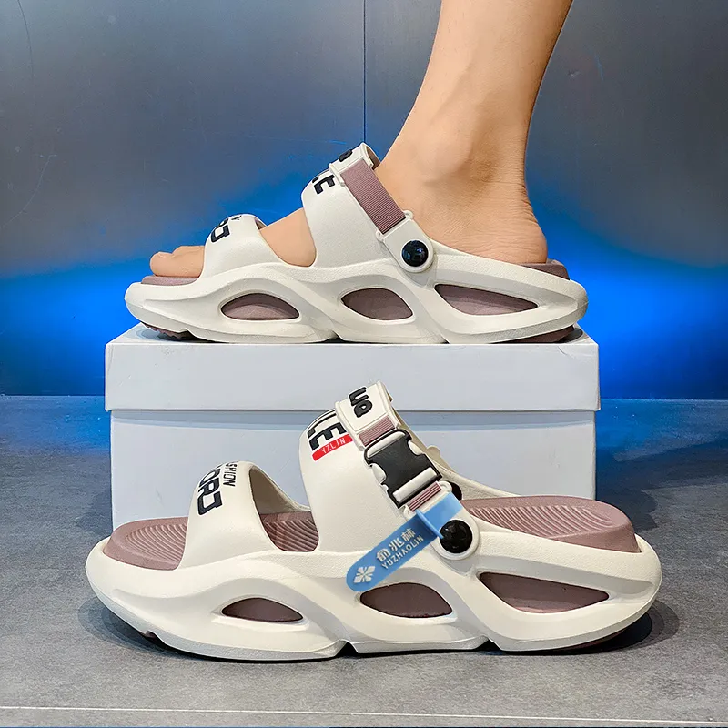YUZHAOLIN EVA Cut Out Massage Slip Resistant Abrasion Resistant Quiet Slide Slippers Unisex-45