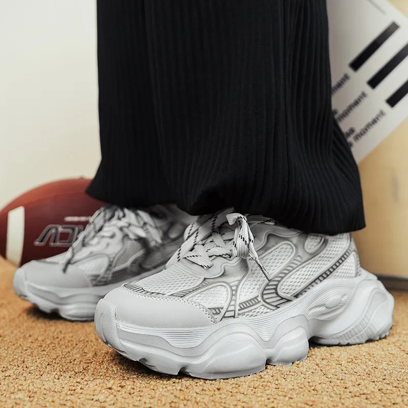 YUZHAOLIN Anti Slip Wear Resistant Breathable Lightweight Low Top Chunky Sneakers Men's-6