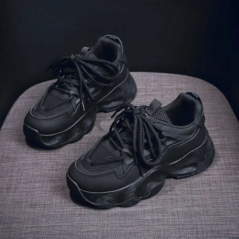 YUZHAOLIN Anti Slip And Wear Resistant Height Increasing Low Top Chunky Sneakers Women's-11