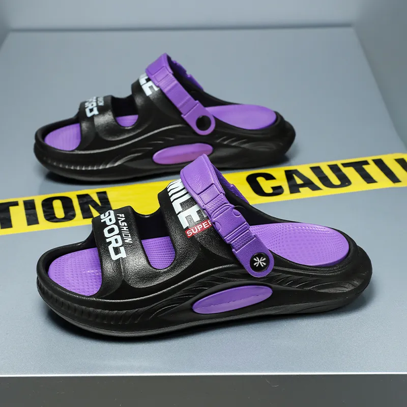 YUZHAOLIN Beach Sandals Men Black Purple-16