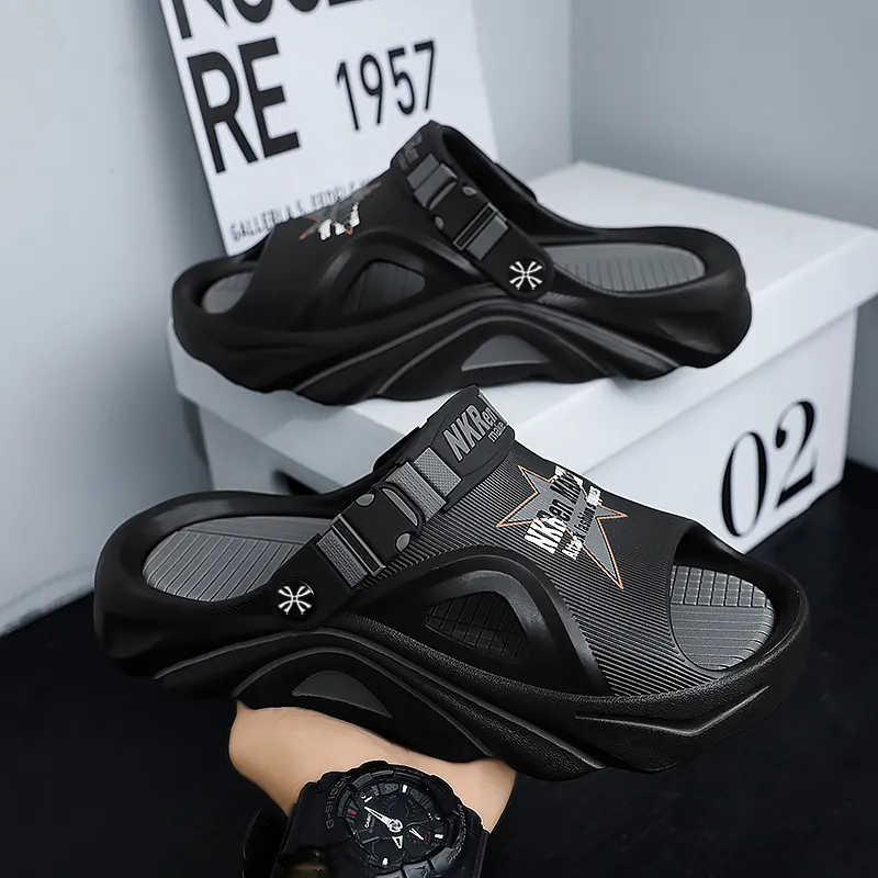 YUZHAOLIN Beach Sandals Men Black Gray White Blue-2