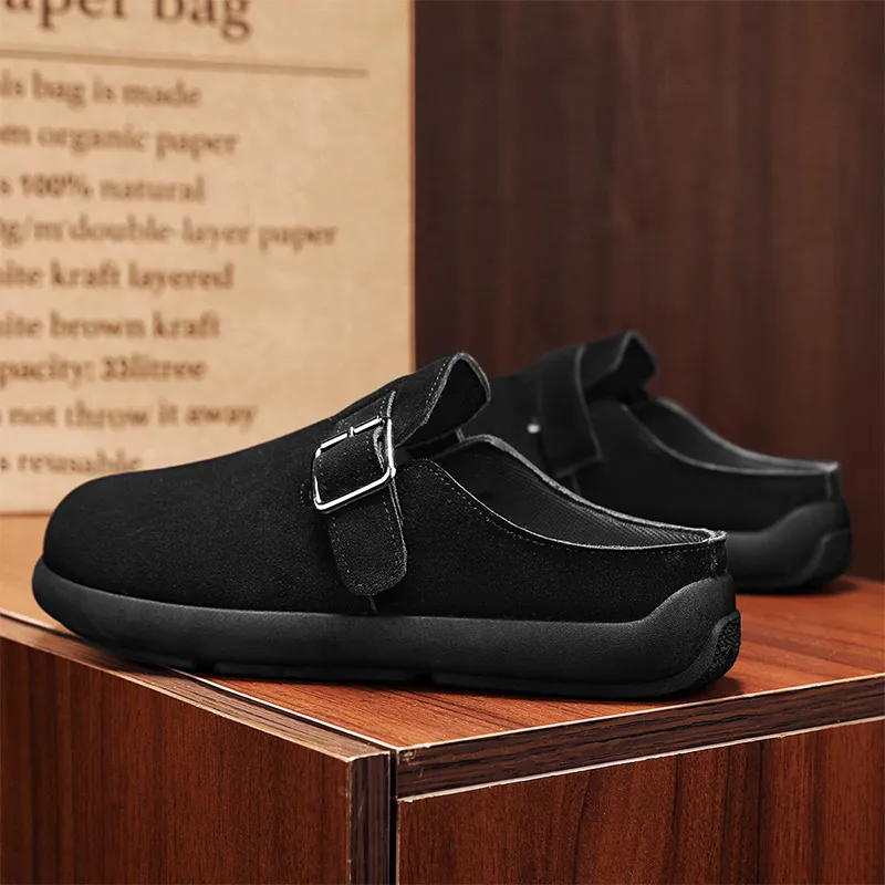 YUZHAOLIN Quiet Odor Resistant Abrasion Resistant Slip Resistant Closed Toe Slippers Men's-2