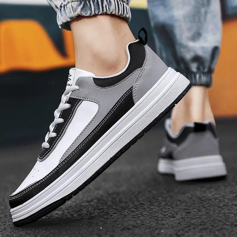 YUZHAOLIN Anti Slip And Wear Resistant Height Increasing Low Top Skateboard Shoes Men's-7