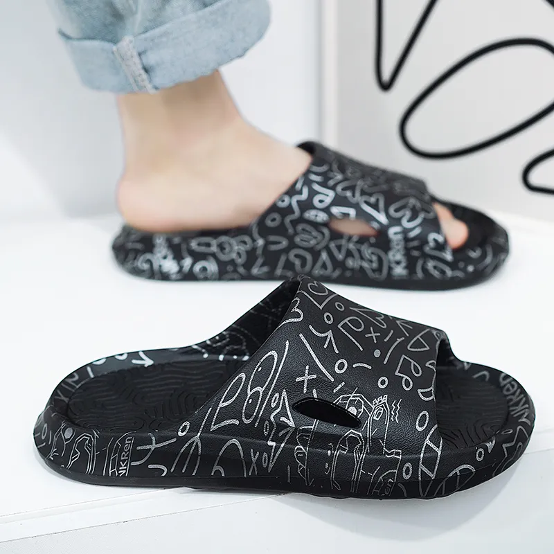 YUZHAOLIN EVA Rubber Sole Odor Resistant, Abrasion Resistant Slide Slippers Men's-1