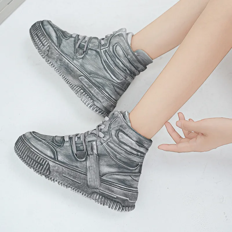 YUZHAOLIN Height Increasing Wear-Resistant Slip-Resistant High-Top Skateboard Shoes Unisex-15