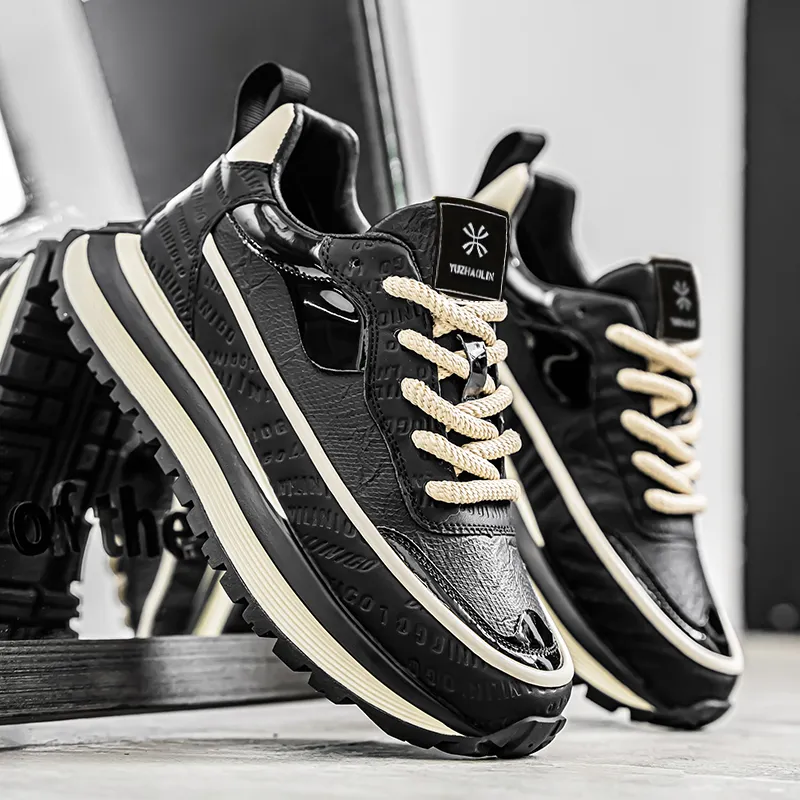 YUZHAOLIN Anti-Slip And Wear-Resistant Height Increasing Low-Top Casual Shoes Men's Box-25