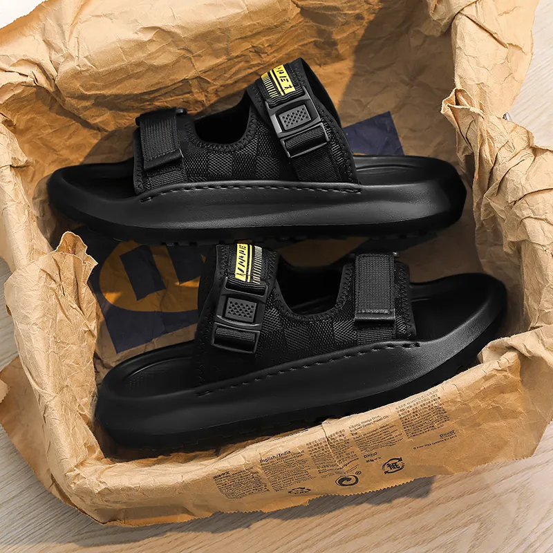YUZHAOLIN Quiet Slip Resistant Odor Resistant Abrasion Resistant Slide Slippers Men's-2