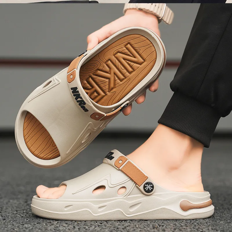 YUZHAOLIN Beach Sandals Men Black Orange Khaki Brown-14