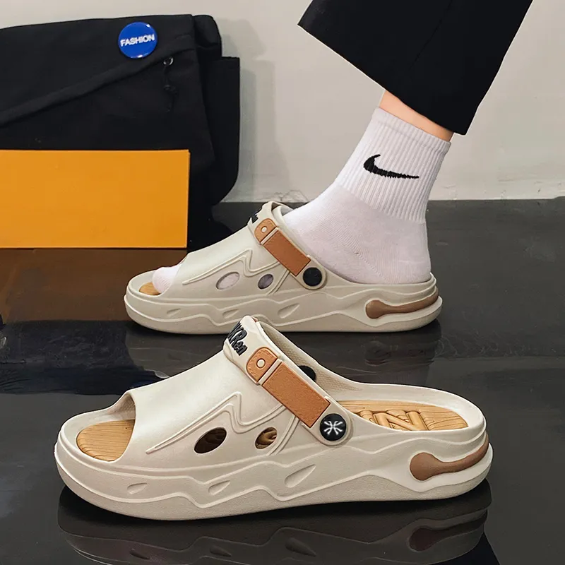 YUZHAOLIN Beach Sandals Men Black Orange Khaki Brown-13