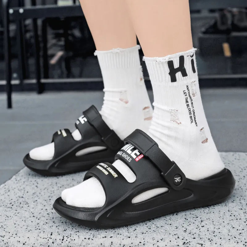 YUZHAOLIN Beach Sandals Unisex White/Black/Khaki-8