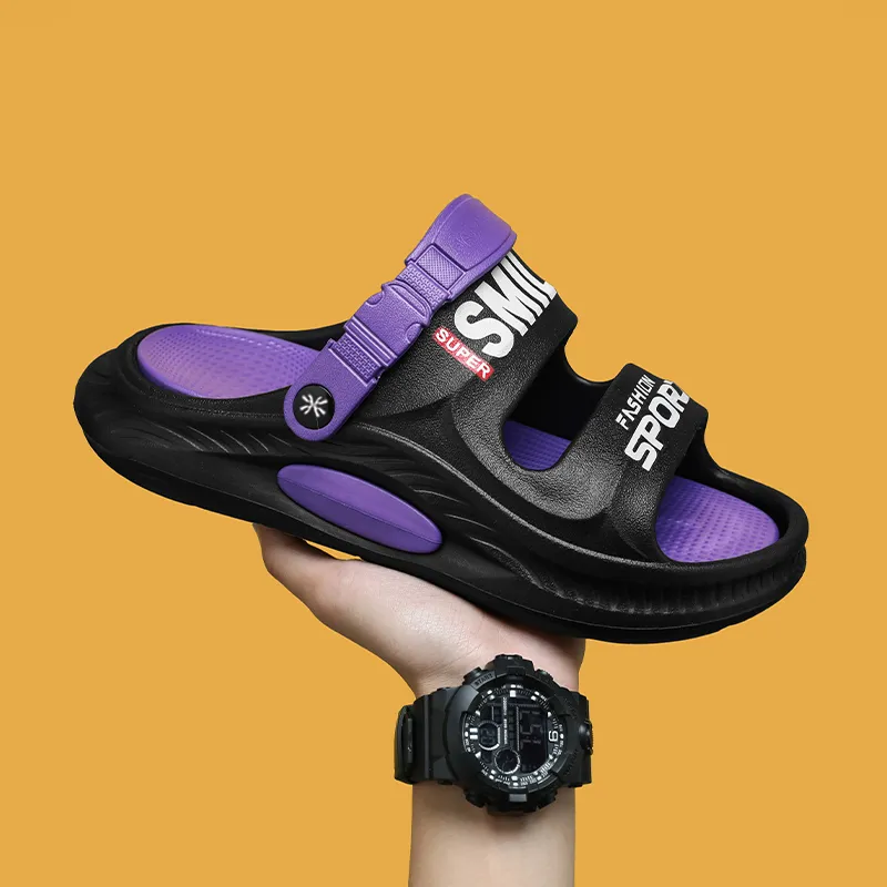 YUZHAOLIN Beach Sandals Men Black Purple-17