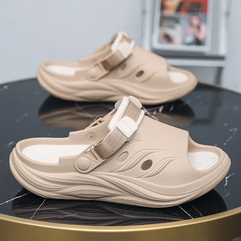 YUZHAOLIN Beach Sandals Unisex Black/Khaki/Neon Green-8