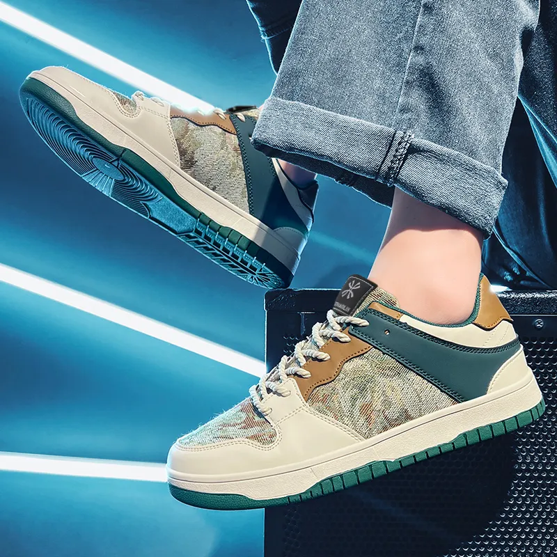 YUZHAOLIN Wear Resistant Height Increasing Low Top Skateboard Shoes Men's Box-5