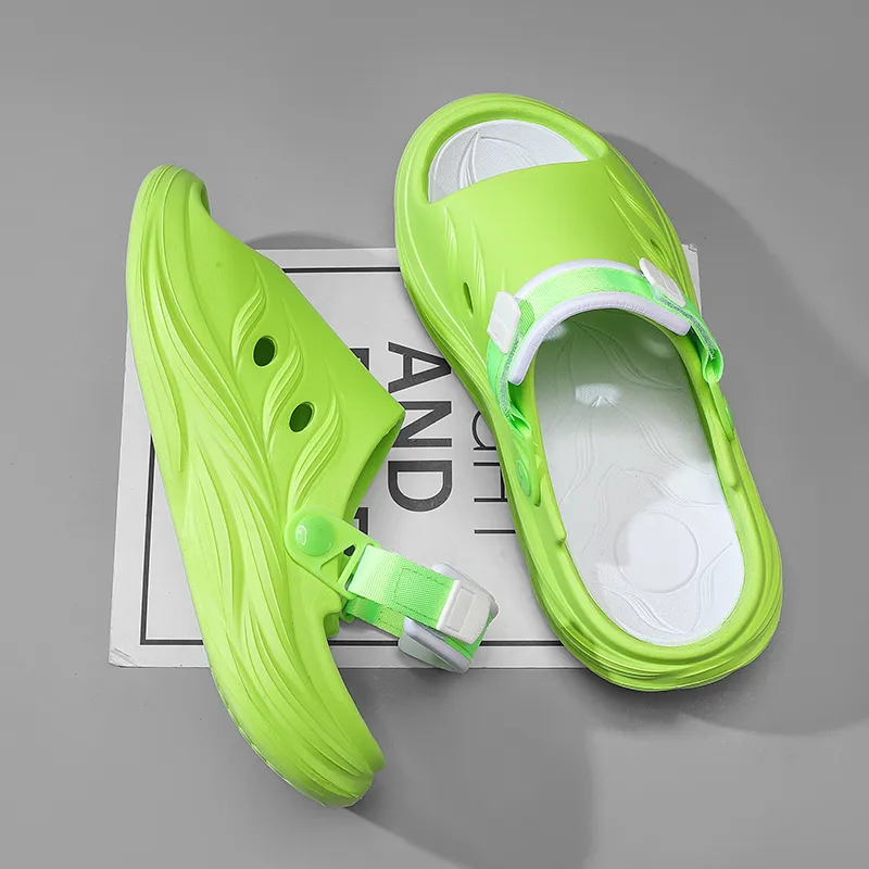 YUZHAOLIN Beach Sandals Unisex Black/Khaki/Neon Green-3
