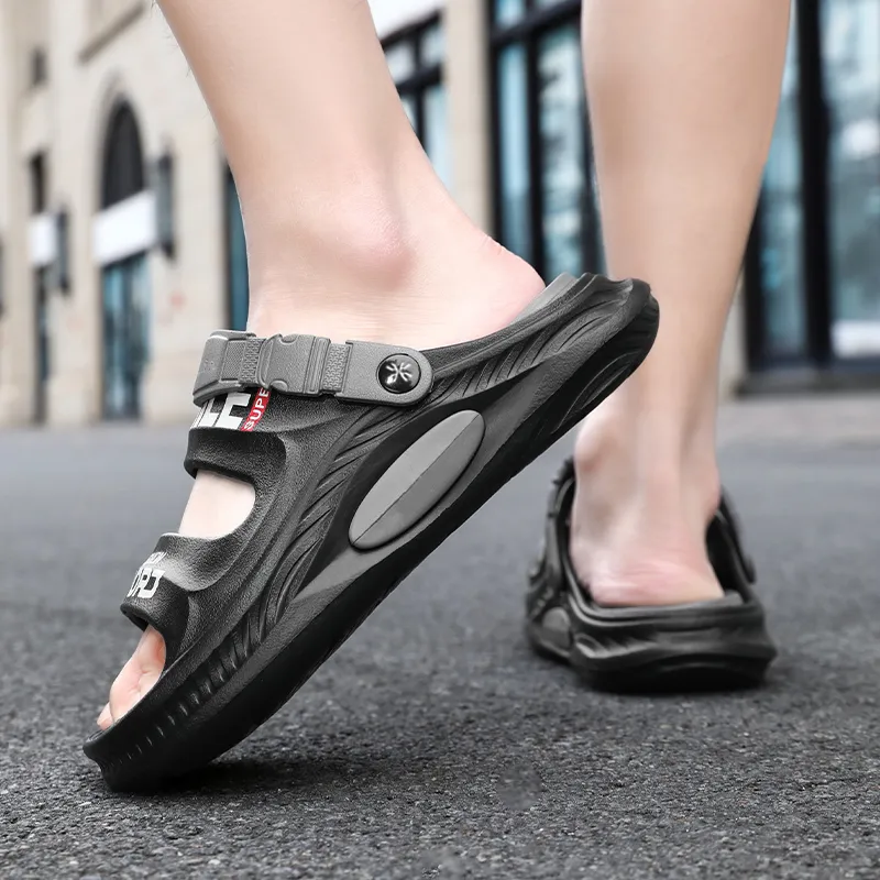 YUZHAOLIN Beach Sandals Men Black Purple-8