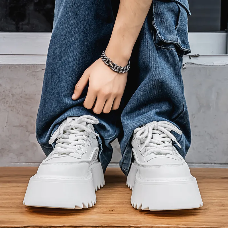 YUZHAOLIN Anti-Slip And Wear-Resistant Height Increasing Low-Top Skateboard Shoes Men's-5
