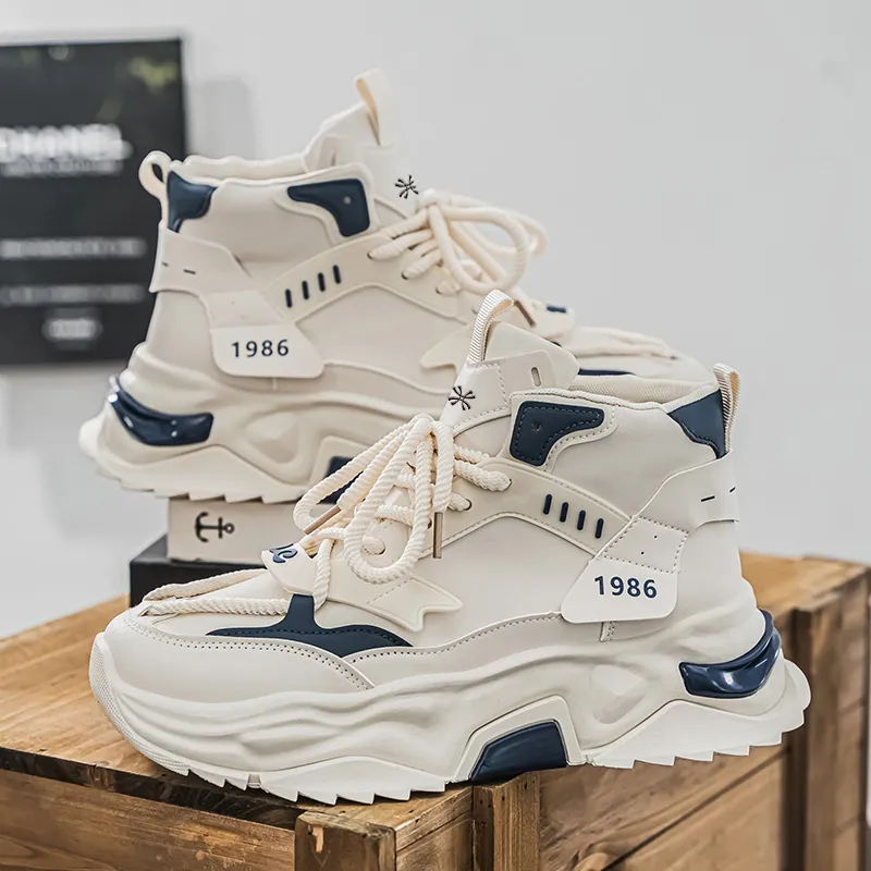 YUZHAOLIN Anti-Slip Wear-Resistant High-Top Chunky Sneakers Men's-3