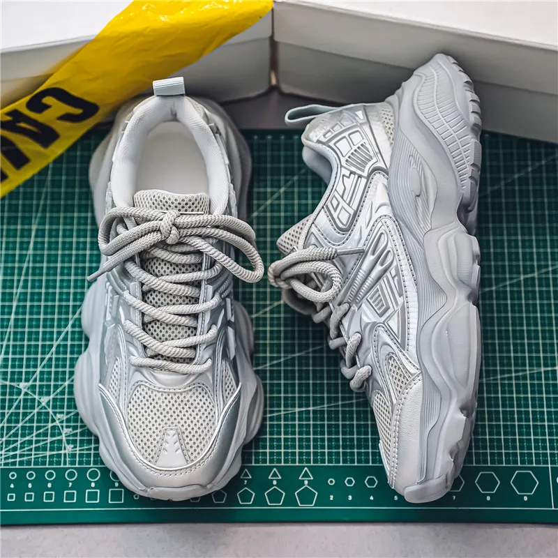YUZHAOLIN Lightweight Wear Resistant And Slip Resistant Low Top Chunky Sneakers Men's-5
