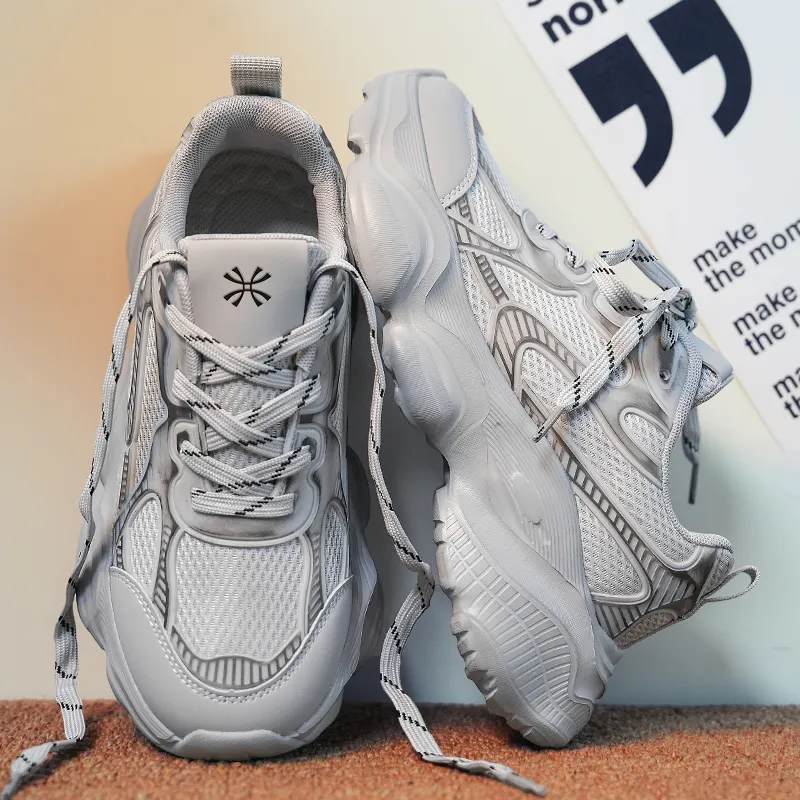 YUZHAOLIN Anti Slip Wear Resistant Breathable Lightweight Low Top Chunky Sneakers Men's-2