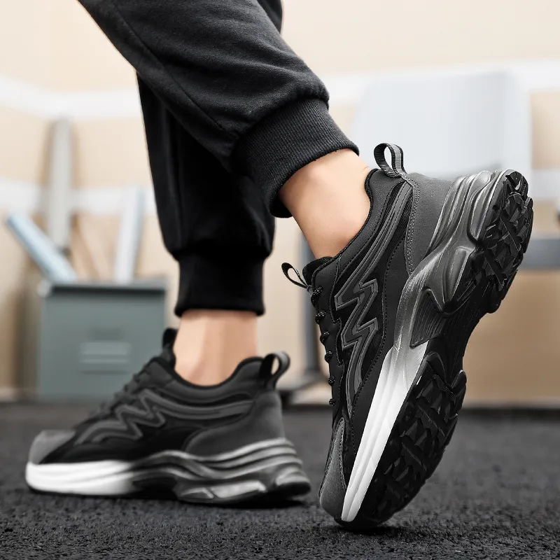 YUZHAOLIN Anti Slip Wear Resistant Low Top Chunky Sneakers Men's-3
