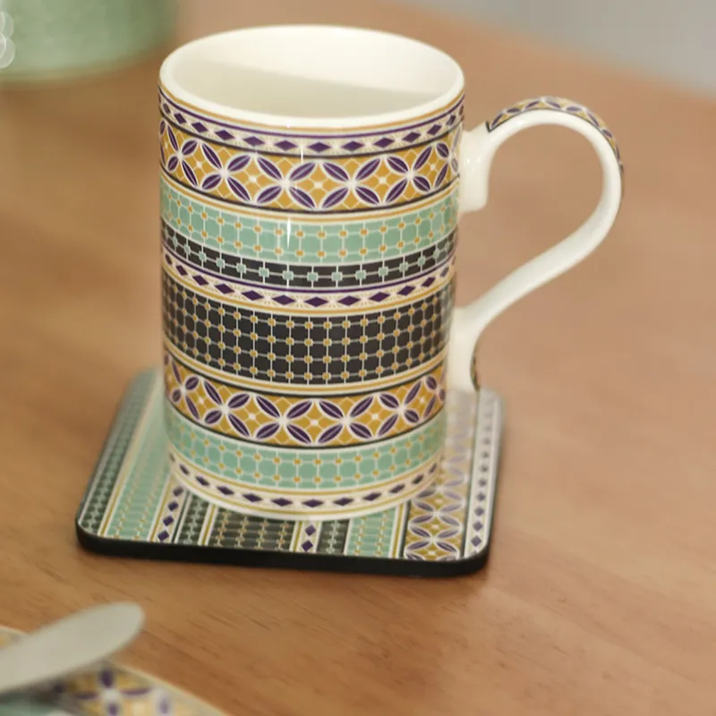 Portmeirion Cork Porter & Moore Atrium Rectangular Placemat Tea Cup Mat, Heat Resistant And Anti Burn Pad-3