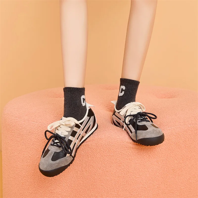 HARSON German Army Trainers Cushioned Slip Resistant Abrasion Resistant Low Top Casual Shoes Women's-20