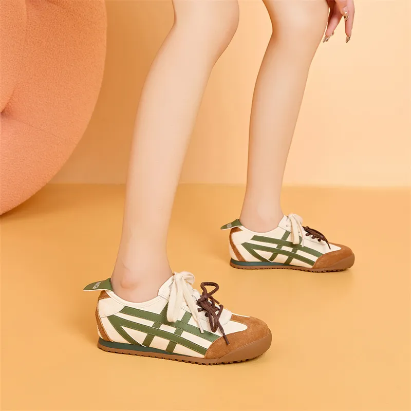 HARSON German Army Trainers Cushioned Slip Resistant Abrasion Resistant Low Top Casual Shoes Women's-6