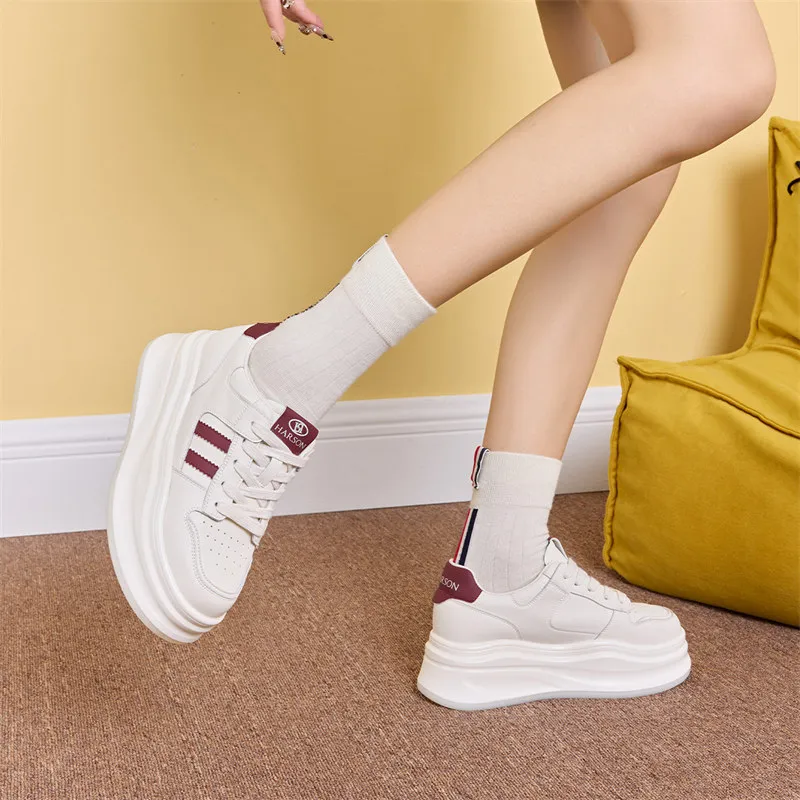 HARSON Anti-Slip And Wear-Resistant Height Increasing Low-Top Casual Shoes Women's-12