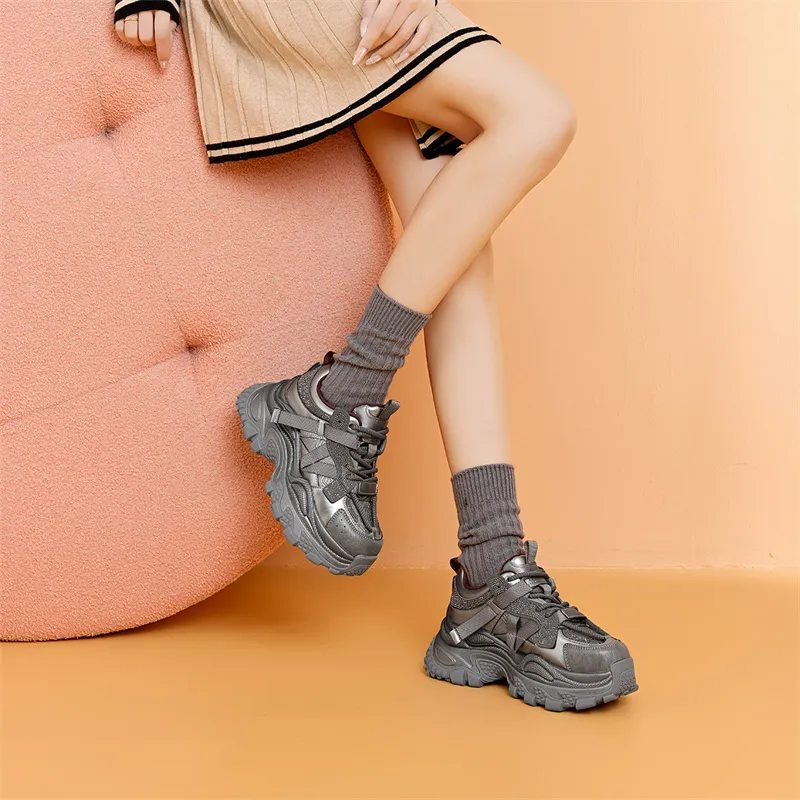 HARSON Low Top Chunky Sneakers Women's-4