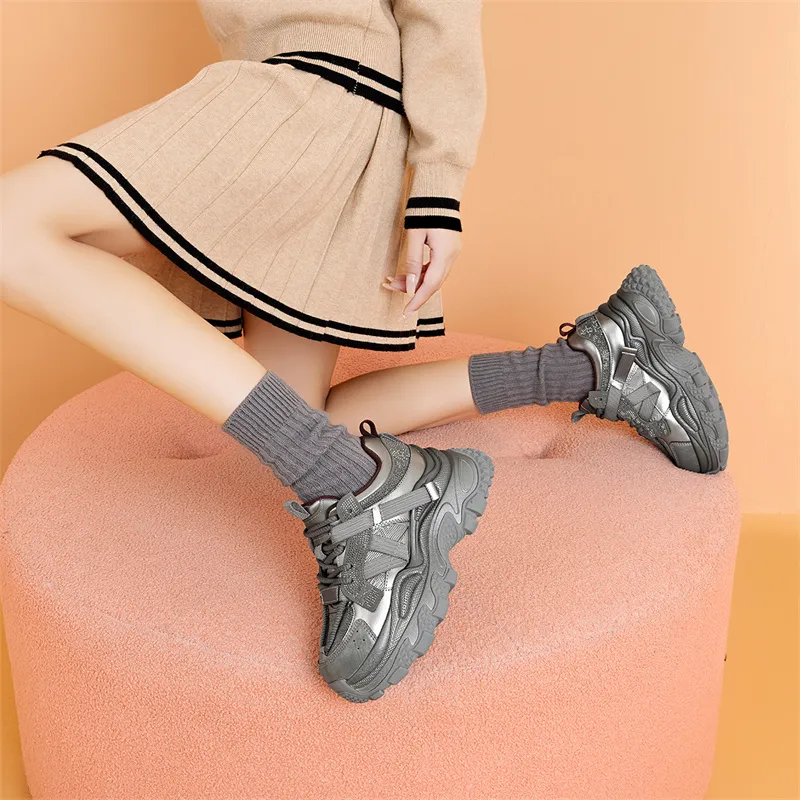 HARSON Low Top Chunky Sneakers Women's-5