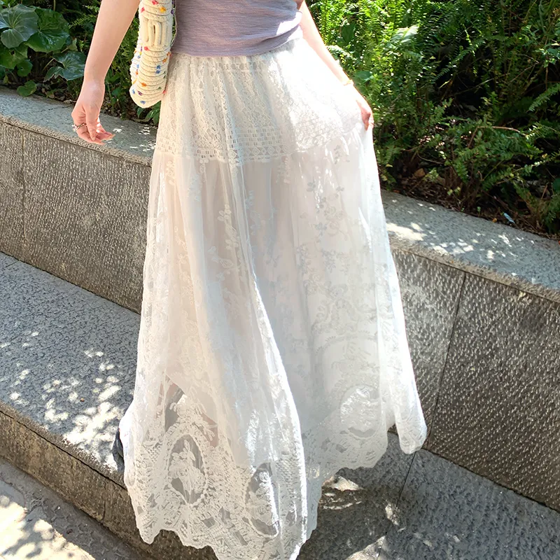 SUSANSAN Casual Long Skirt Women's-4