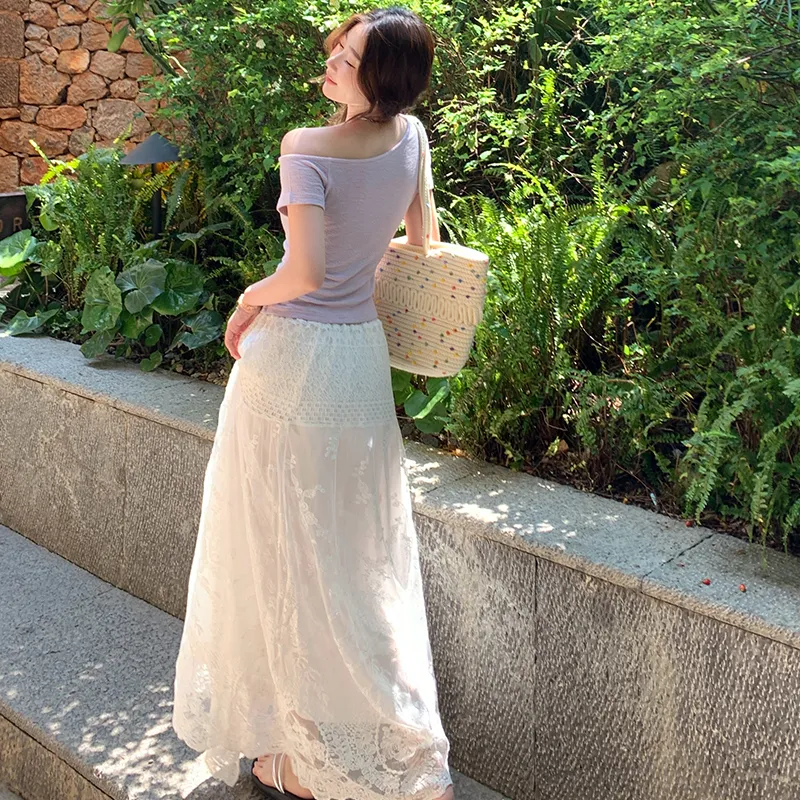 SUSANSAN Casual Long Skirt Women's-2