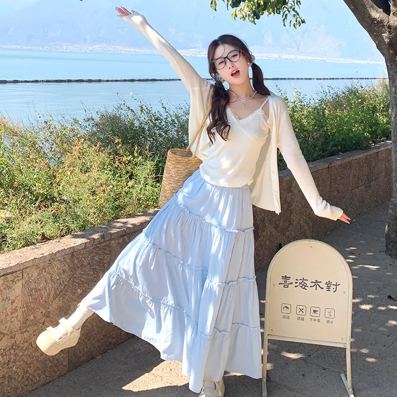 SUSANSAN Knit Long Skirt Women's-8