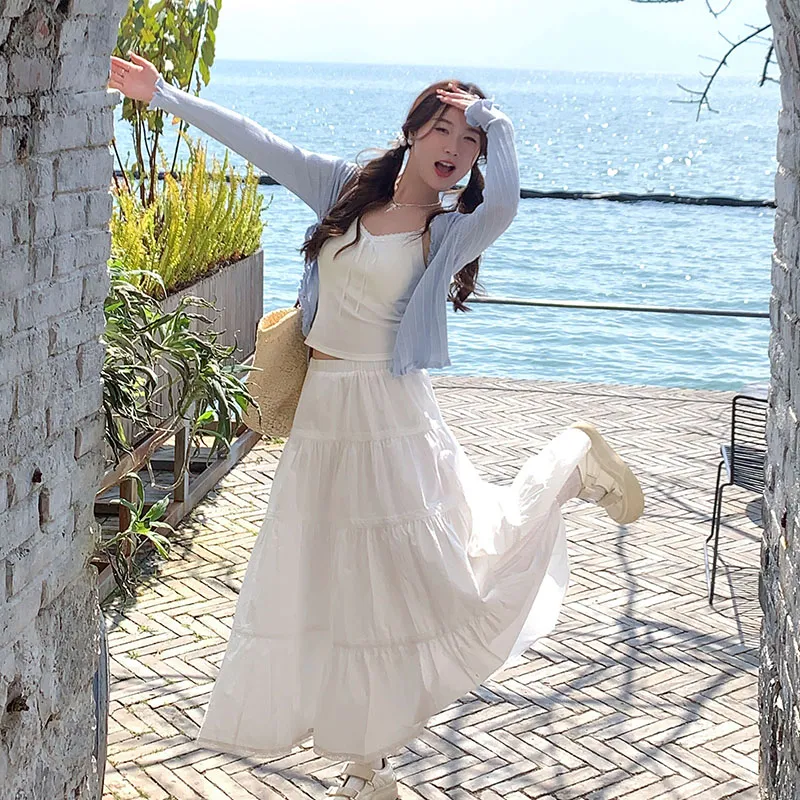 SUSANSAN Casual Long Skirt Women's-1