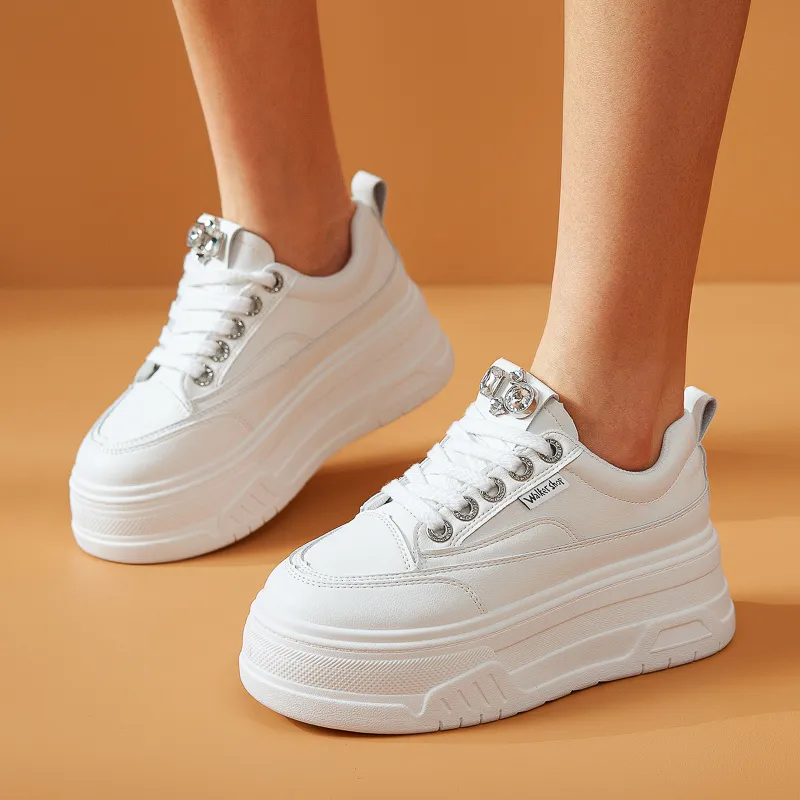 Walker Shop Height Increasing Wear Resistant Low Top Skateboard Shoes Women's-2