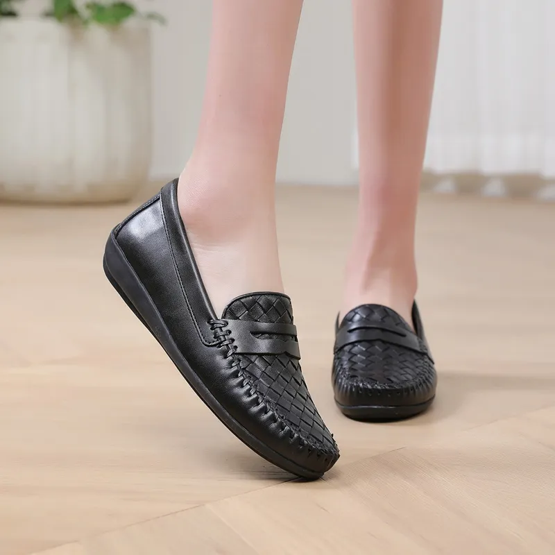 Walker Shop Casual Single Shoes Women's Black-4