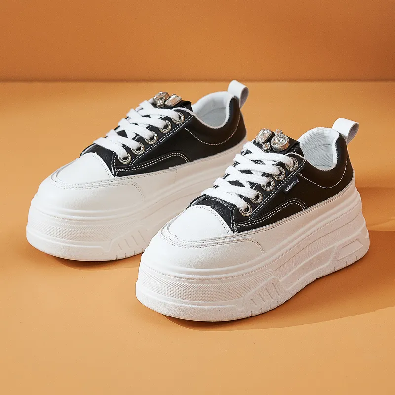 Walker Shop Height Increasing Wear Resistant Low Top Skateboard Shoes Women's-12