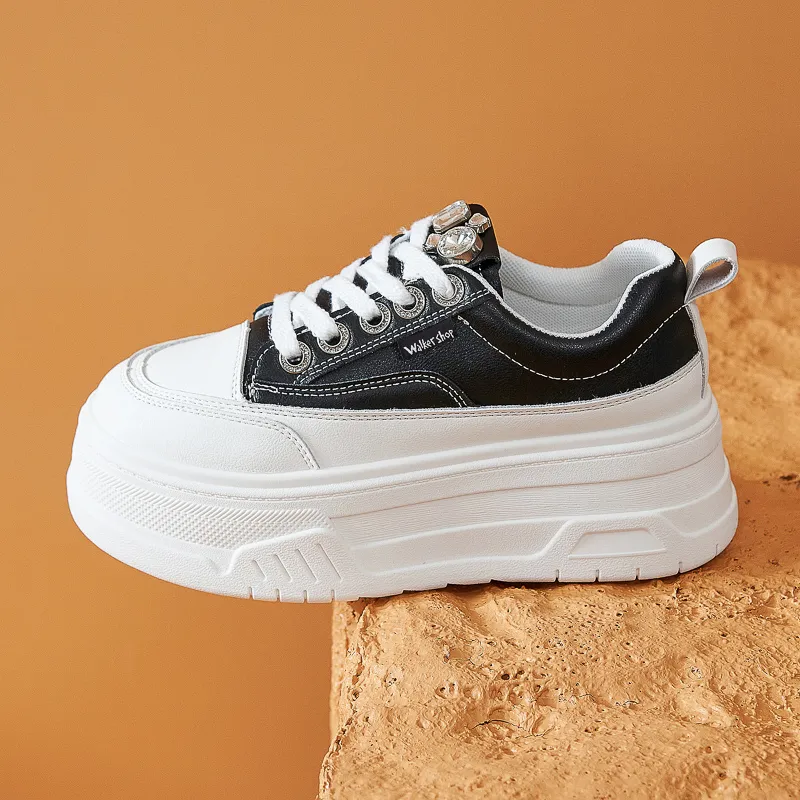 Walker Shop Height Increasing Wear Resistant Low Top Skateboard Shoes Women's-13